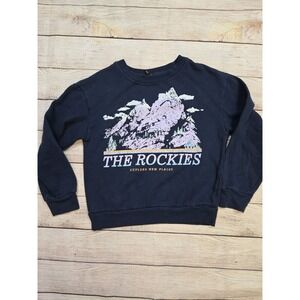 Art Class The Rockies‎ Sweater Size M 7/8 Navy Blue Colorado Crewneck Graphic
